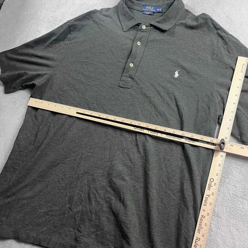 Polo Ralph Lauren Featherweight Mesh Polo Shirt Mens 2XLT Tall Gray Short Sleeve